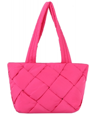 Puffy Woven Nylon Shopper JYE0510 FUCHSIA